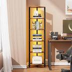 TUTOTAK Corner Shelf with LED Light, 6-Tier Corner Bookshelf - Image 6