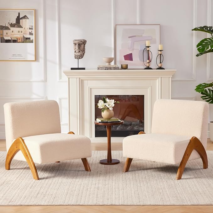 Oversized Accent Chair, upholstered armless mid Century Modern Living Room Chair - Image 9