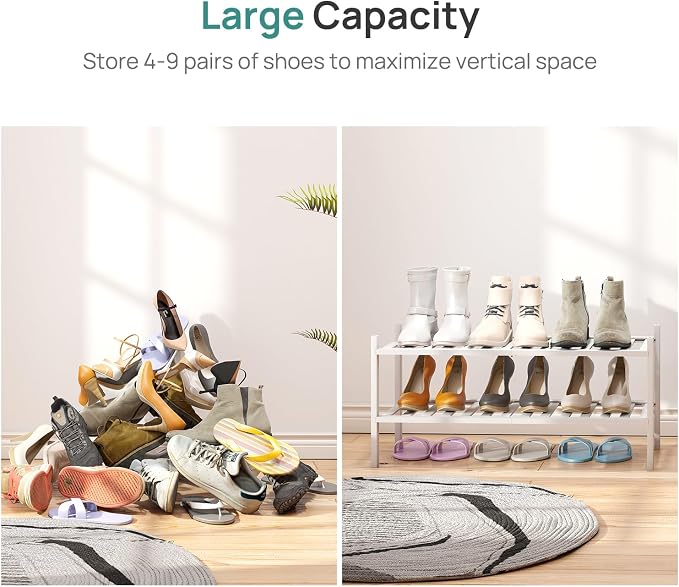 viewcare White Shoe Rack for Entryway, 2 Tier Shoe Organizer for Hallway Closet - Image 5