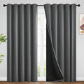 SimpleHome Grey 100% Blackout Curtains Room Darkening Living Room 84 Inch | by SimpleHome