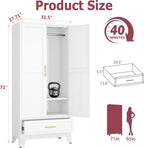 GAIOUS Steel Armoire Wardrobe Closet - Image 2