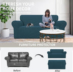 Easy-Going Stretch Oversized Loveseat Couch Covers Washable Deep Teal | 1-Piece - Image 4
