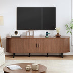 70.8" TV Stand with Power Outlet, Mid-Century Modern Television Stand, Fluted - Image 7