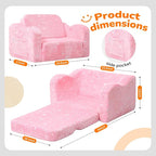 MeMoreCool Glowing Unicorn Kids Chair, 2-in-1 Glow in the Dark Kids Couch Fold - Image 2