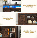 LED Farmhouse TV Stand for 80/75 inch TVs, Rustic Entertainment Center Cabinet - Image 3