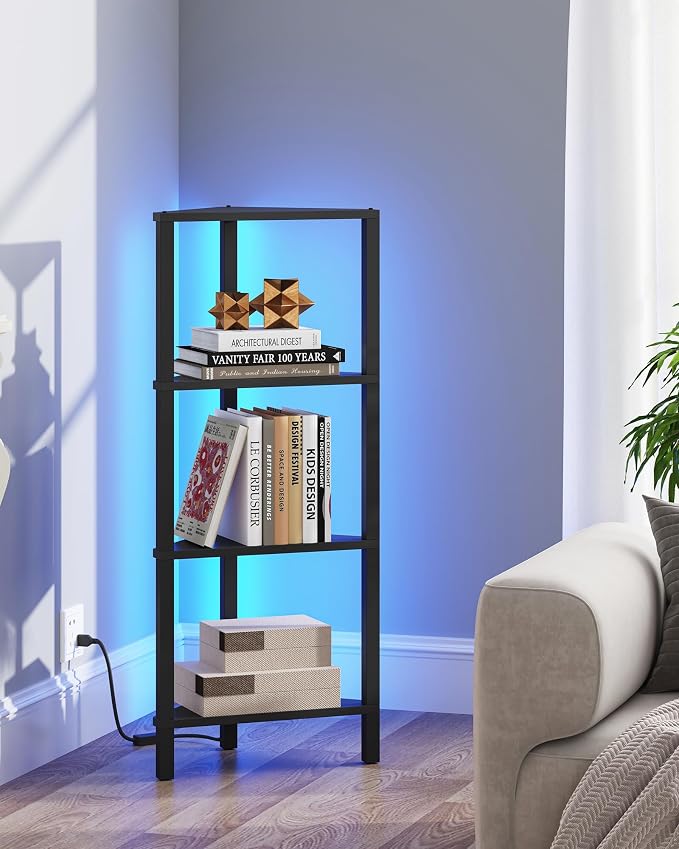 TUTOTAK Corner Shelf, 4-Tier Corner Bookshelf - Image 5