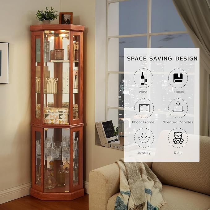 Corner Display Curio Cabinets - Image 7