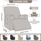 TAOCOCO Oversized Recliner Chair Covers, 1 Seater Streach Recliner Covers Soft - Image 4