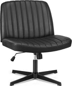 OLIXIS Criss Cross Legged Chairs No Wheels, Wide Seat Height Adjustable Swivel by OLIXIS