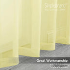 Simplebrand Light Yellow Sheer Curtains 72 Inches Long 2 Panels - Image 9