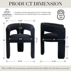 Black Dining Chairs Set of 6, Upholstered Sherpa Barrel Chairs - Image 2
