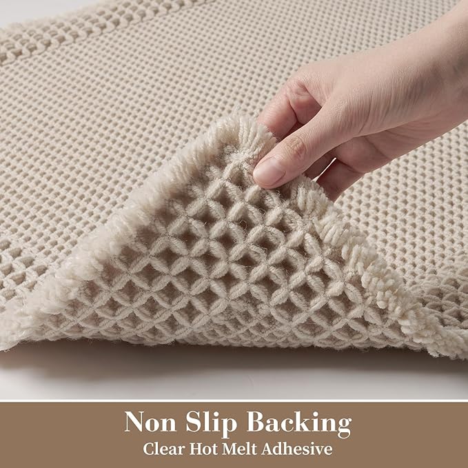 RESARE Waffle Bath Mat for Bathroom Non Slip Bathroom Rugs 20x32 Pale Beige | - Image 4