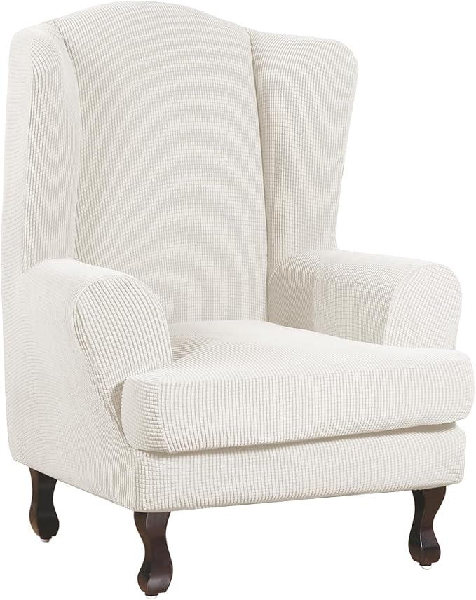 Turquoize Wingback Chair Covers 2 Piece Wing Chair Slipcover Stretch Slipcovers by Turquoize