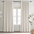 Topfinel Cream Linen Blackout Curtains 84 Inch Long by Topfinel