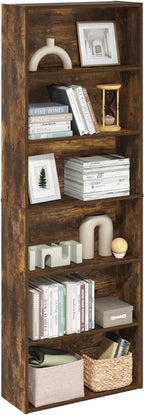Furinno Jaya Simply Home Free Standing 6-Tier Open Storage Bookcase, Amber Pine by Furinno-FitsYourSpaceFitsYourBudget