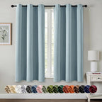 MIULEE Blackout Curtains for Bedroom 2 Panels 40 x 45 Inch Long Slate Blue | by MIULEE