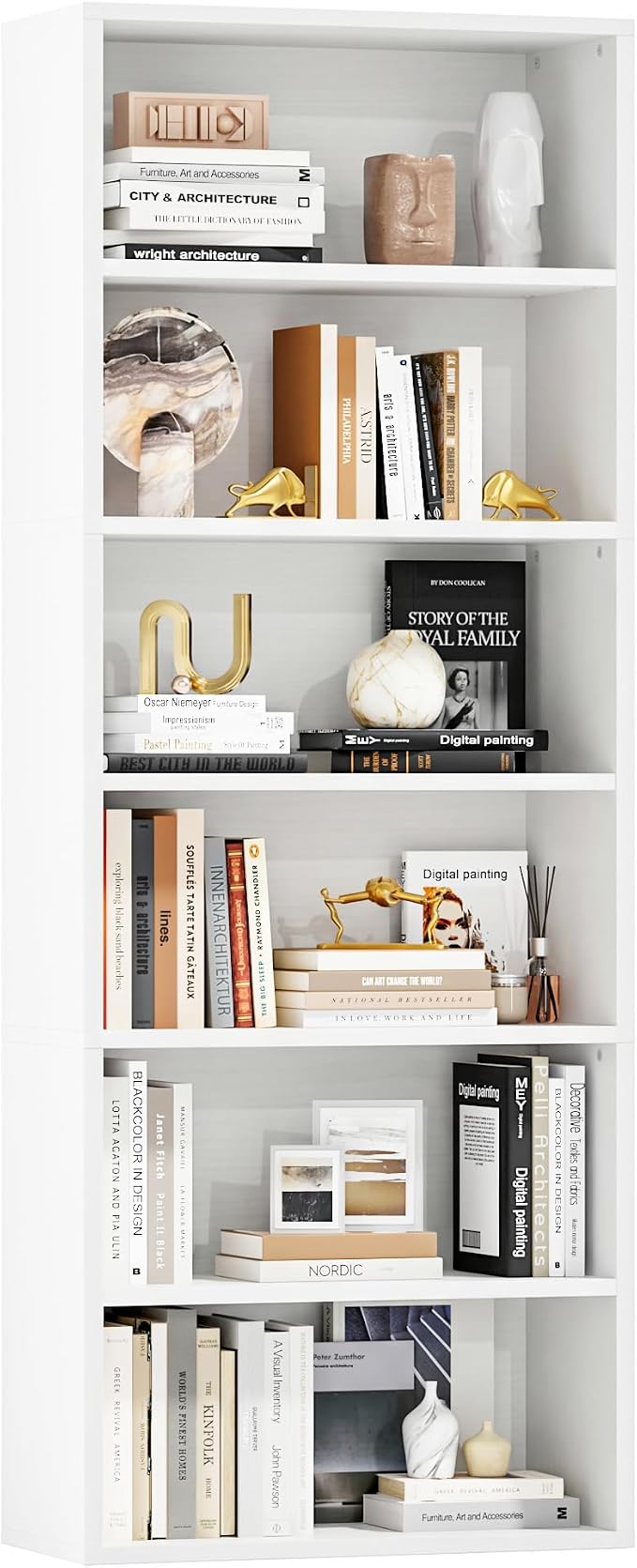 Furniwell 71" Tall Bookcase Bookshelves, 6 Tier Floor Standing Bookcases Open by WellFurnitureHomeLifeWell
