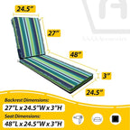 AAAAAcessories Outdoor Chaise Lounge Cushions, Fade-Resistant, Waterproof Patio - Image 5