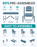 SERWALL Outdoor Armless Dining Chairs Set of 2, All-Weather HDPE Patio Chair - Image 8