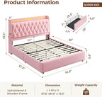 Queen LED Velvet Bed Frame - Image 2