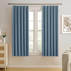 2 Panels Pinch Pleats Curtains 72 Inches Long, Heat and Full Light Blocking by KEQIAOSUOCAI