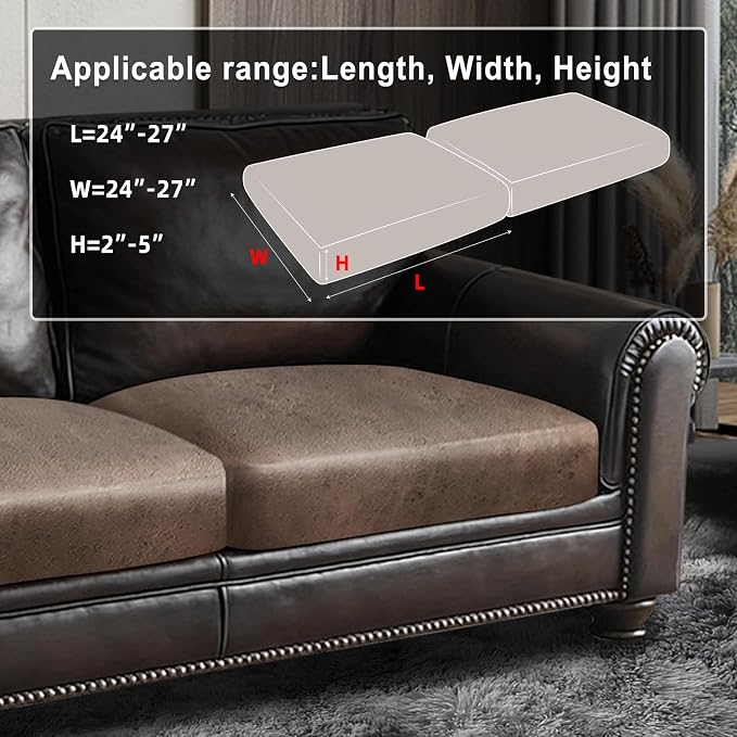 ANARACHON Leather Look Couch Cushion Covers Sofa Seat Slipcovers Sets Couches - Image 3