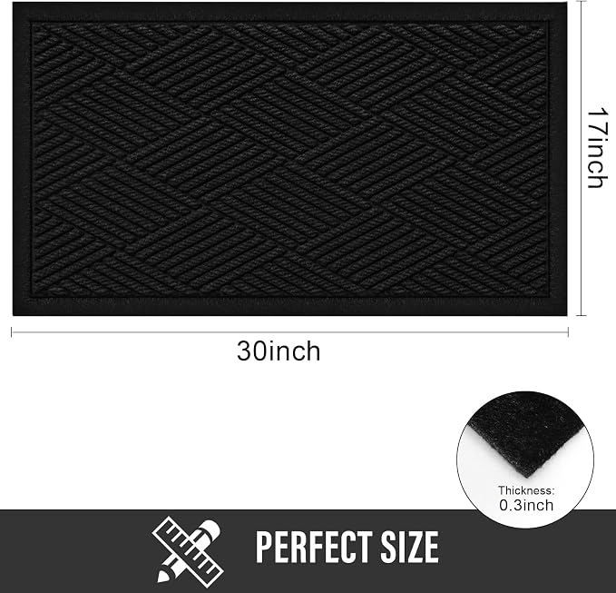 Durable Front Door Mat, Absorbent Muddy Dirt Resist Welcome Door Mats Outdoor - Image 2