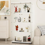 Display Cabinet with Glass Door and Lock, 4-Shelf Fast Installation in 30 Mins by glassdisplaycabinet