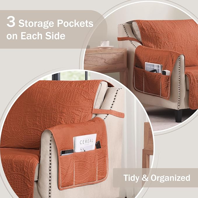 Quilted Grand Sofa Covers for 4 Cushion Couch, Couch Cover for Grand Sofa - Image 5