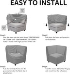 Easy-Going Stretch Soft Sectional Corner Sofa Couch Slipcover Light Gray | - Image 5
