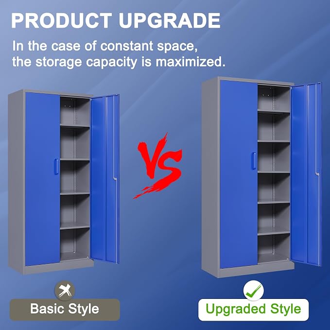 Metal Garage Storage Cabinet, Lockable Metal Cabinet - Image 8