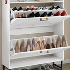 BORNOON Shoe Cabinet with 2 Flip Drawers Narrow Shoe Storage Cabinet Organizer - Image 6