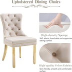 KCC Velvet Dining Chairs Set of 6, Upholstered High-end Tufted Dining Chair - Image 4