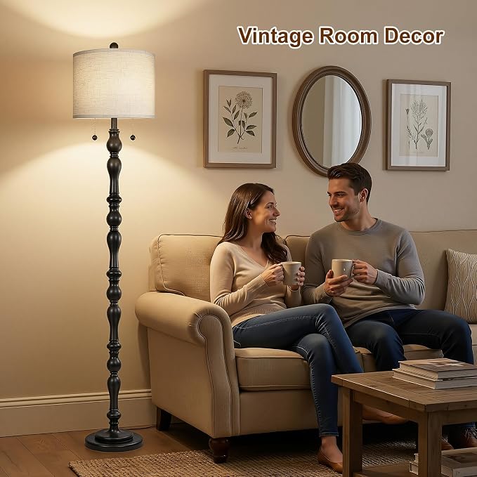 Scenekoy 65.5 Natural Real Wood Rustic Floor Lamp - Image 4