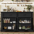56" Large Wooden Buffet Cabinet - Image 3