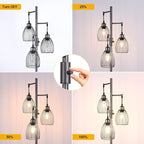 Nintiue Dimmable Floor Lamp, 3 x 800LM LED Edison Bulbs Included, Industrial - Image 3