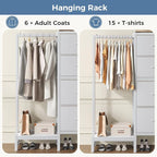OLIXIS Dresser with Hanging Rack, 4 in 1 Storage Fabric Dresser - Image 5