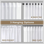 Pitalk White Curtains 86 Inches Long - Image 5