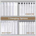 Pitalk White Linen Curtains 36 Inch Wide - Image 5