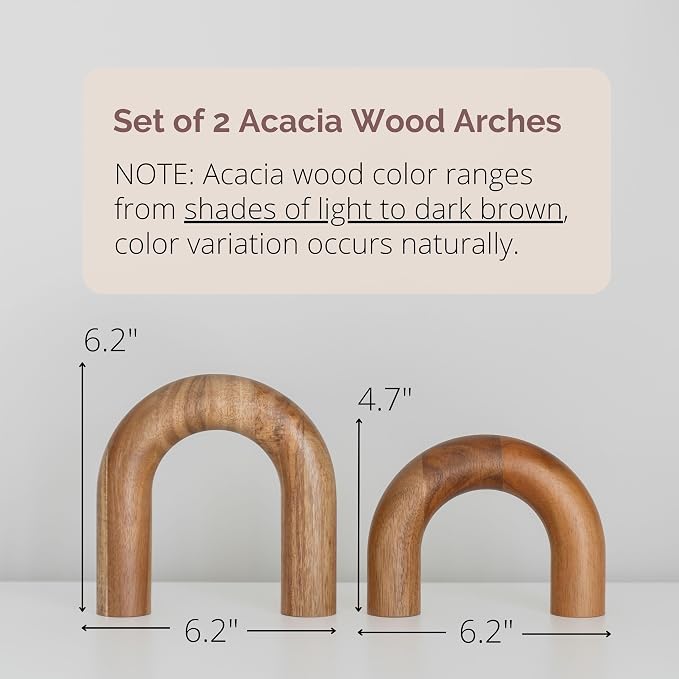 PEAKOLY Wood Arch Bookshelf Decor - Image 3