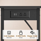 Asgolion Tall End Table with Charging Station, Skinny Nightstand with USB Ports - Image 6