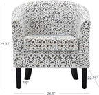 BELLEZE Accent Barrel Chair Set of 2, Linen Round Chair Club Tub Sofa Corner - Image 3