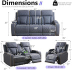 Power Reclining Sofa Set, Recliner Loveseat & 2 Chairs - Image 2