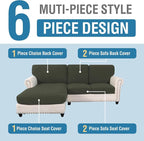 H.VERSAILTEX Sectional Couch Covers 3 Pieces Sofa Seat Cushion Covers L Shape - Image 2
