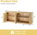 64" Fluted TV Stand for TVs up to 75 inch, Modern Entertainment Center - Image 2