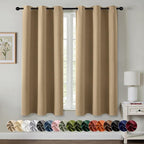 MIULEE Blackout Curtains for Bedroom 2 Panels 40 x 45 Inch Long Taupe Brown | by MIULEE