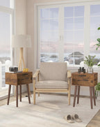YMYNY Fluted Nightstand Set of 2, Small End Table, Modern Coffee Table - Image 8
