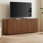 Fluted TV Stand for TVs Up to 75 Inch, Walnut Mid Century Modern TV Console for by UZUGUL