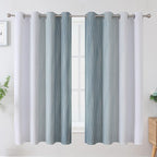 Stone Blue and Greyish White Blackout Curtains - Image 2