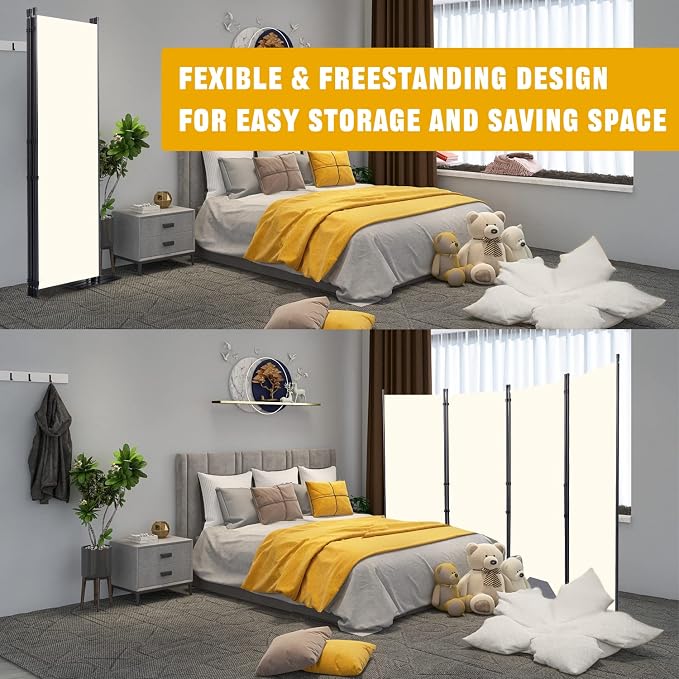 Room Divider 6FT Portable Room Dividers and Folding Privacy Screens, 4 Panel - Image 4